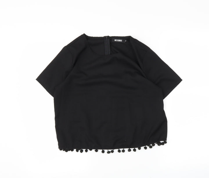 Missguided Womens Black Basic Blouse Size 10