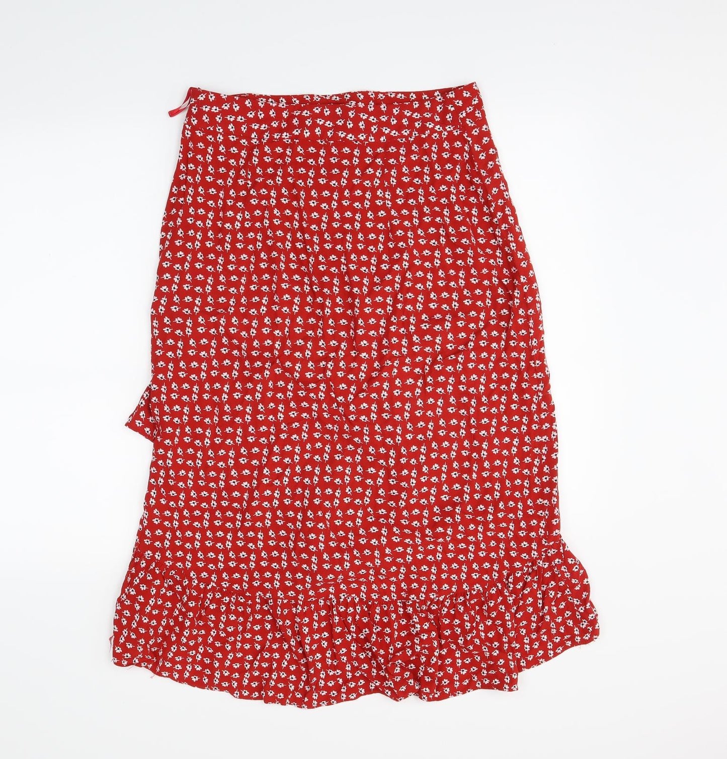 Papaya Womens Red Floral  Wrap Skirt Size 10