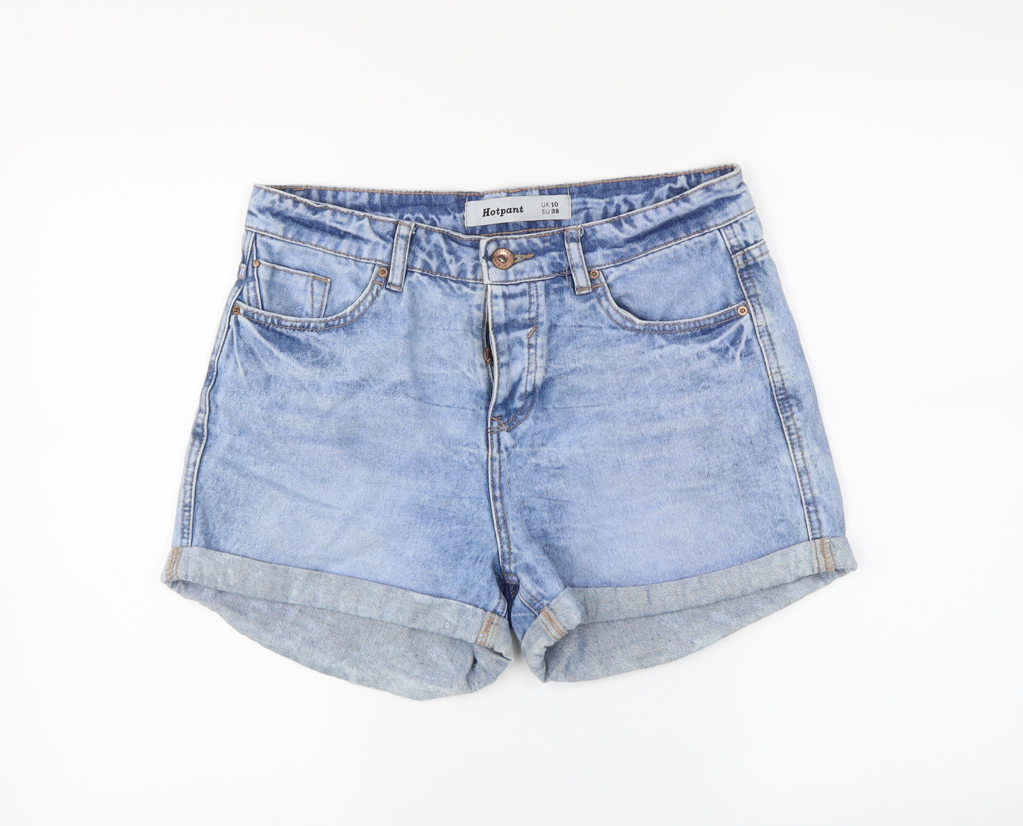 neqwlook Womens Blue  Denim Hot Pants Shorts Size 10
