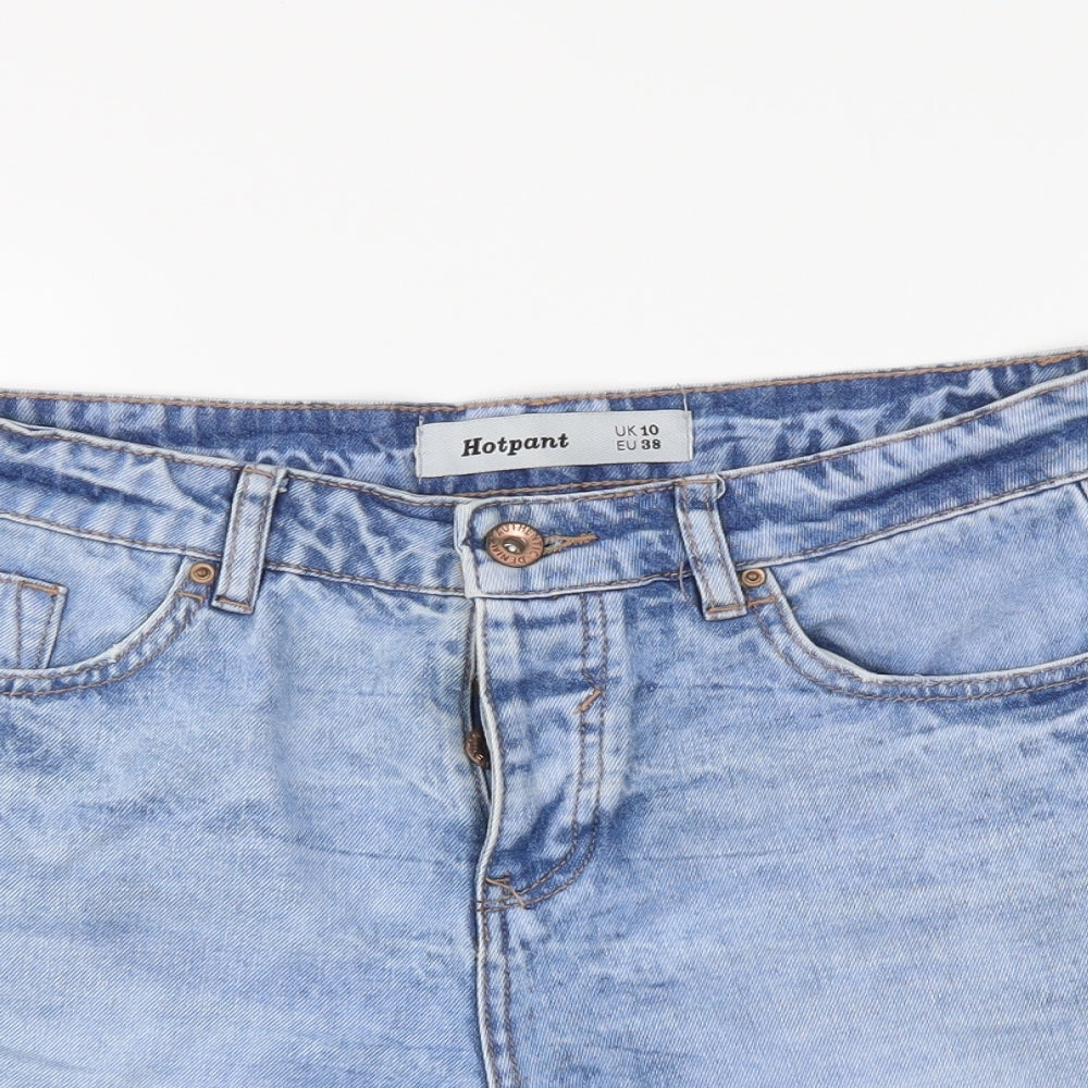 neqwlook Womens Blue  Denim Hot Pants Shorts Size 10