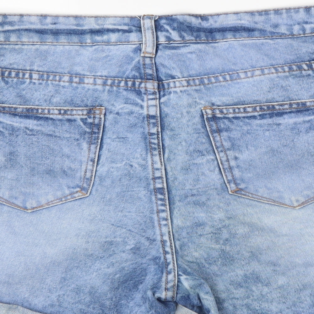 neqwlook Womens Blue  Denim Hot Pants Shorts Size 10