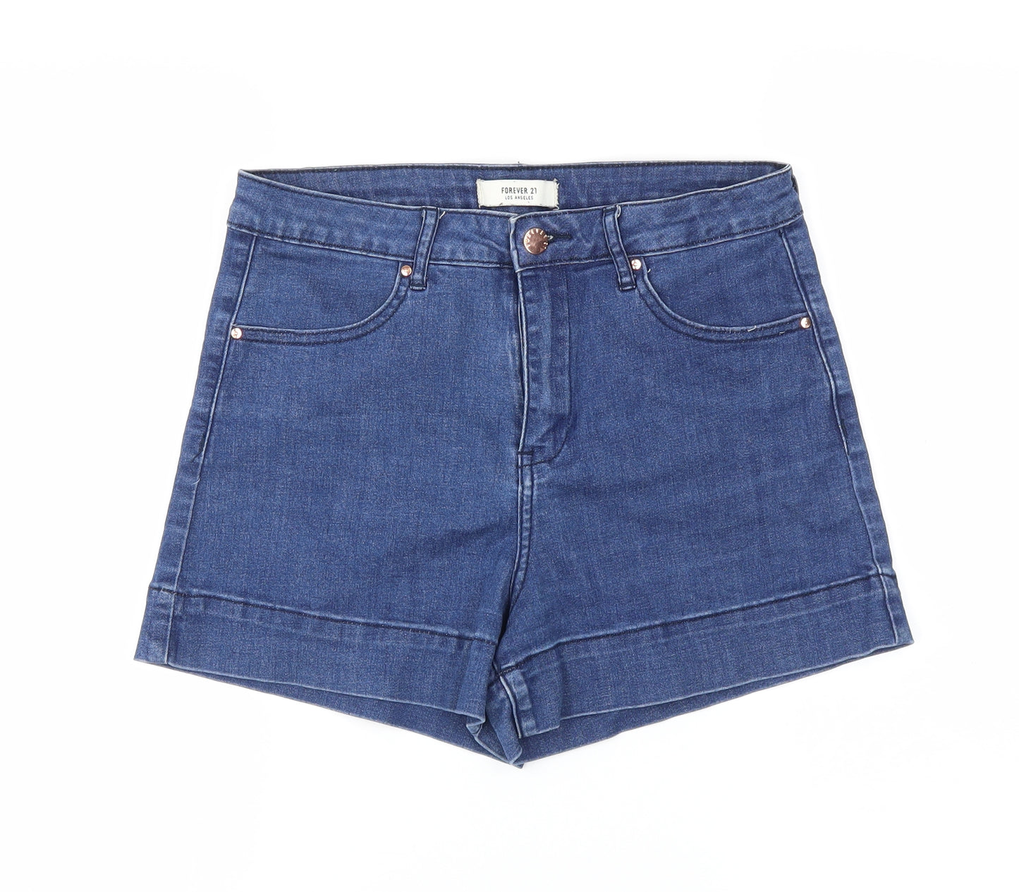 forever21 Womens Blue  Denim Hot Pants Shorts Size 12