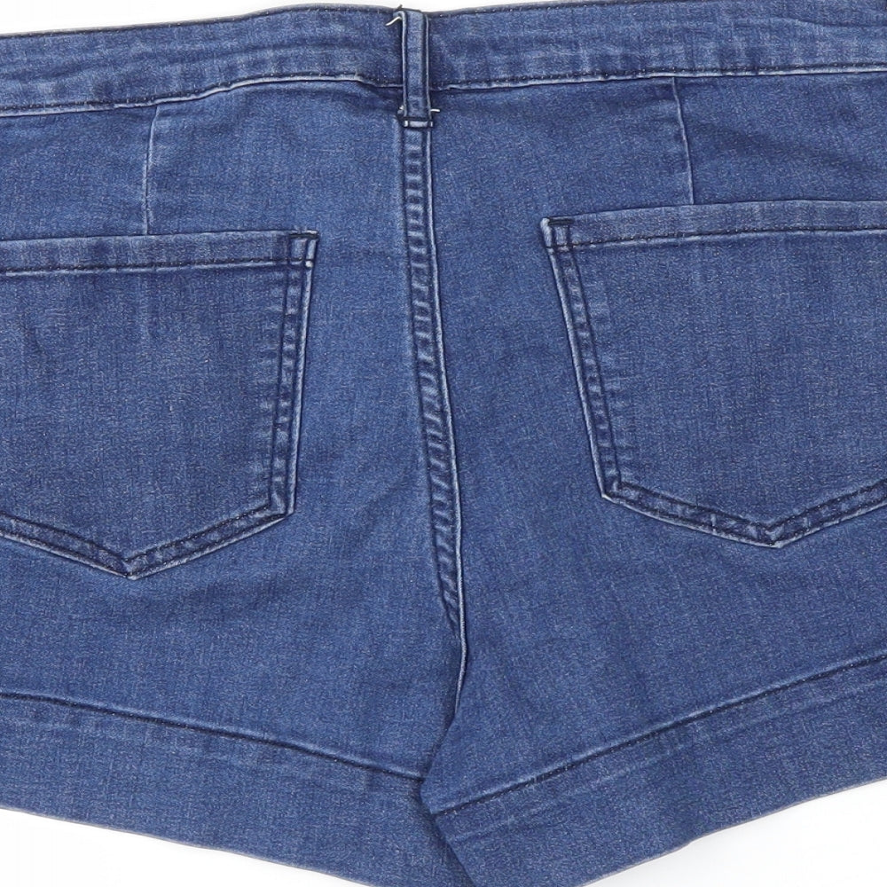 forever21 Womens Blue  Denim Hot Pants Shorts Size 12
