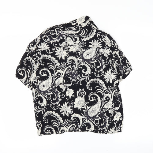 ASOS Womens Black Paisley  Basic Button-Up Size 10
