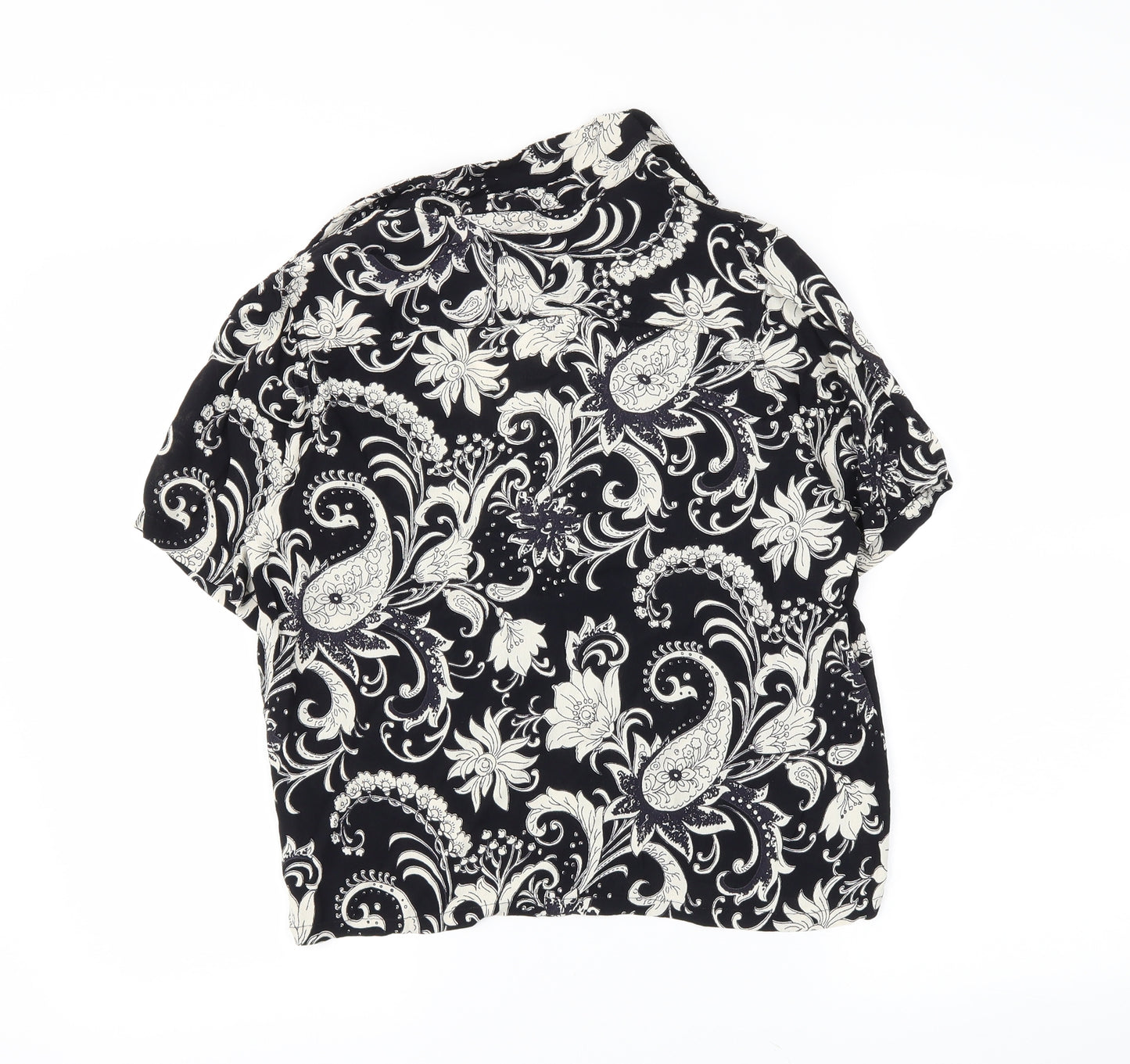 ASOS Womens Black Paisley  Basic Button-Up Size 10