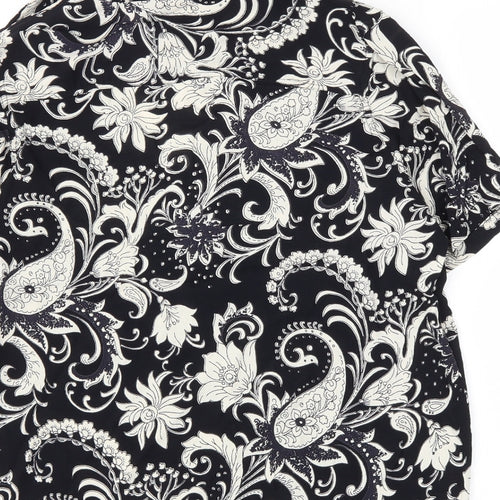 ASOS Womens Black Paisley  Basic Button-Up Size 10