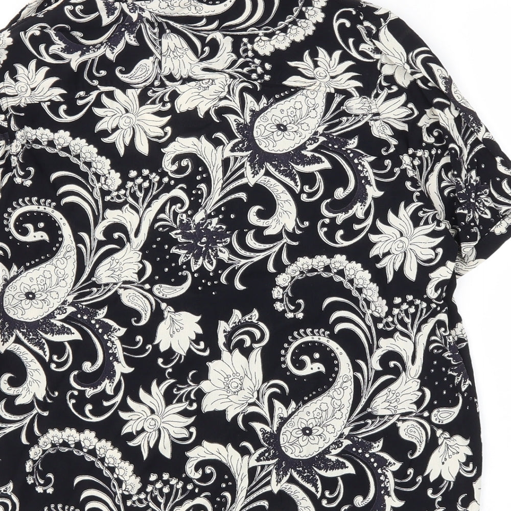 ASOS Womens Black Paisley  Basic Button-Up Size 10
