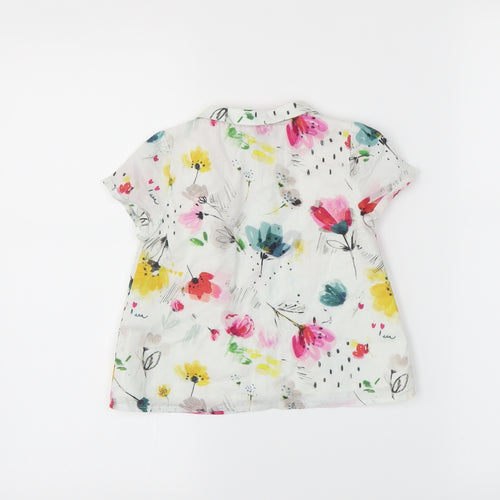 M&S Girls White Floral  Basic Button-Up Size 18-24 Months
