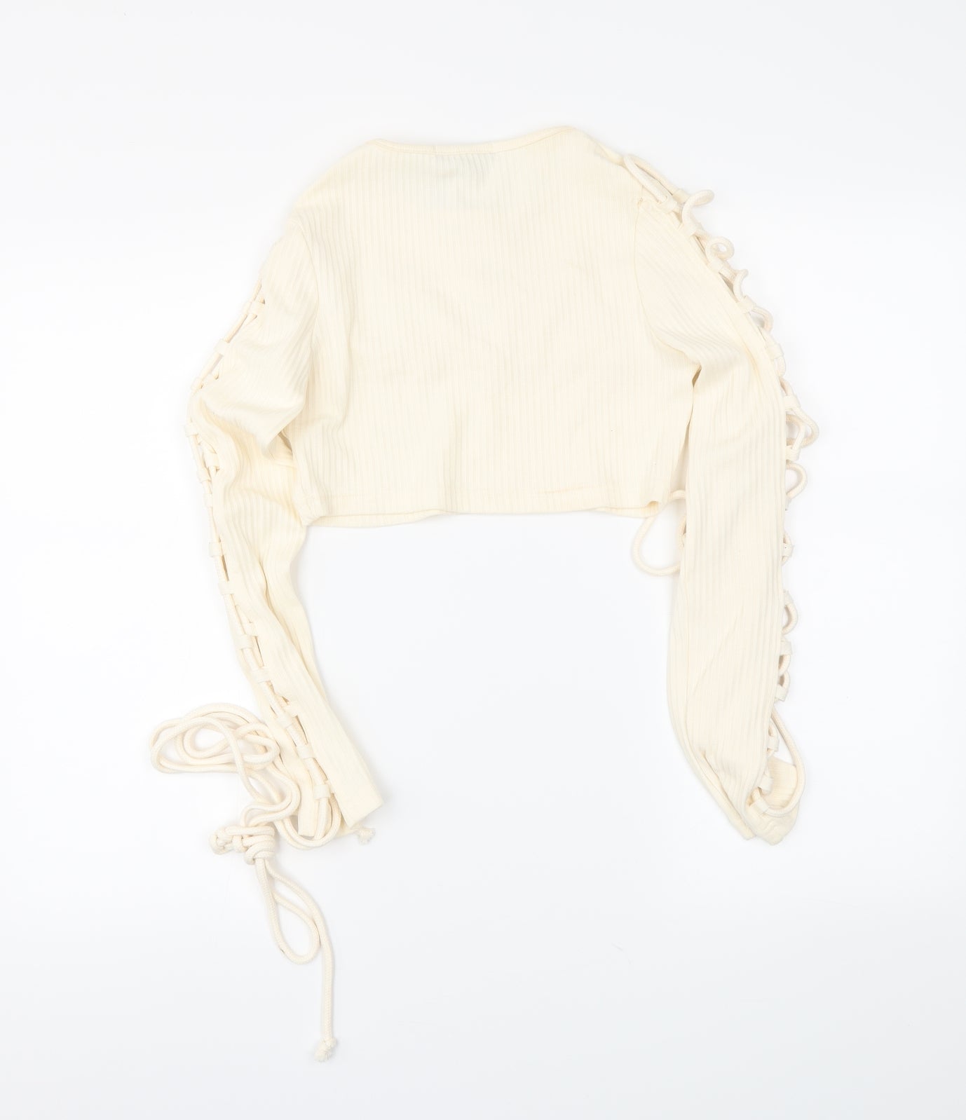 Missguided Womens Ivory   Cropped T-Shirt Size 8
