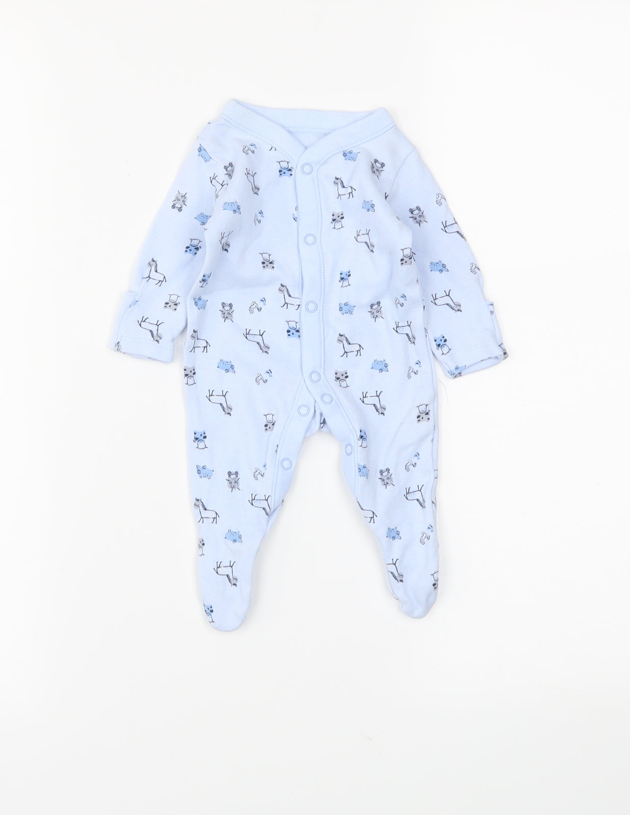 Nutmeg Baby Blue   Babygrow One-Piece Size Newborn