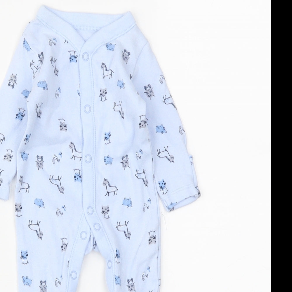 Nutmeg Baby Blue   Babygrow One-Piece Size Newborn