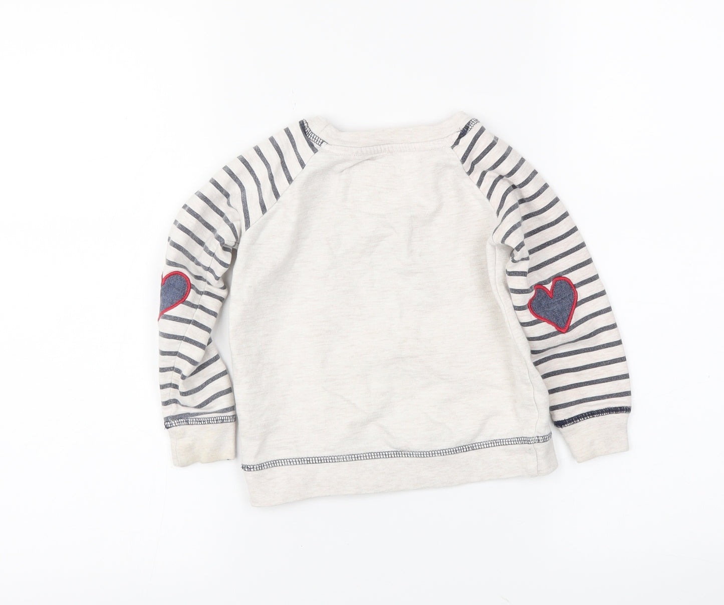 YD Boys White Striped  Pullover Jumper Size 2 Years