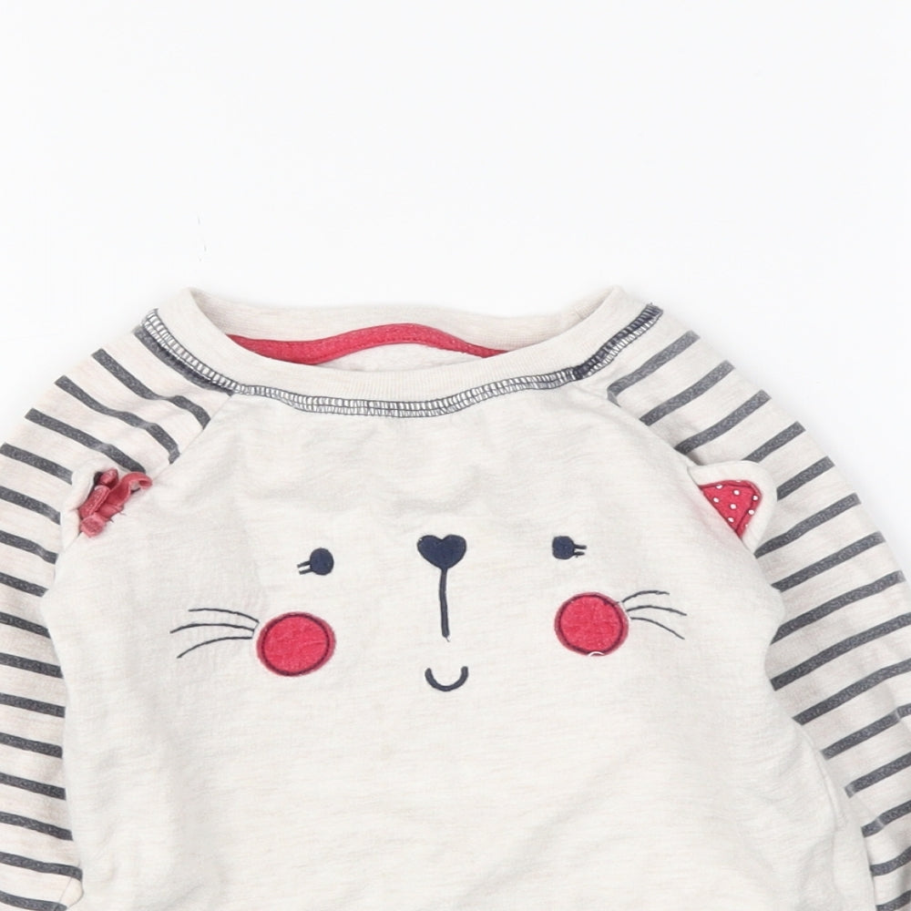 YD Boys White Striped  Pullover Jumper Size 2 Years
