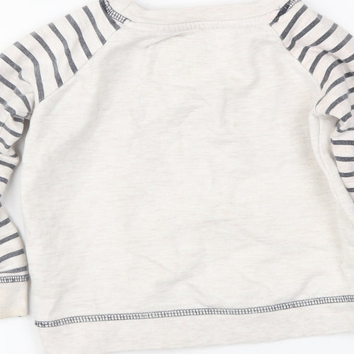 YD Boys White Striped  Pullover Jumper Size 2 Years