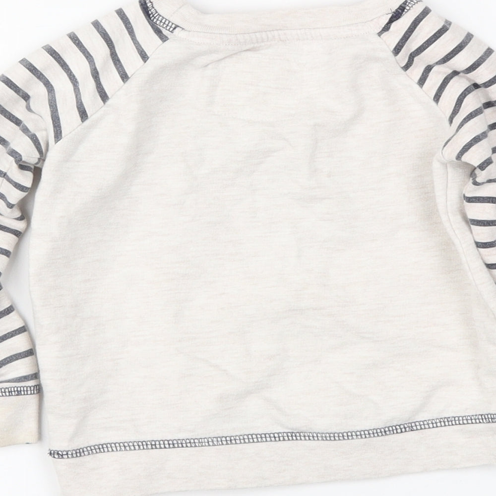 YD Boys White Striped  Pullover Jumper Size 2 Years