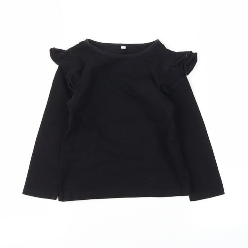Preworn Girls Black   Basic T-Shirt Size 8-9 Years