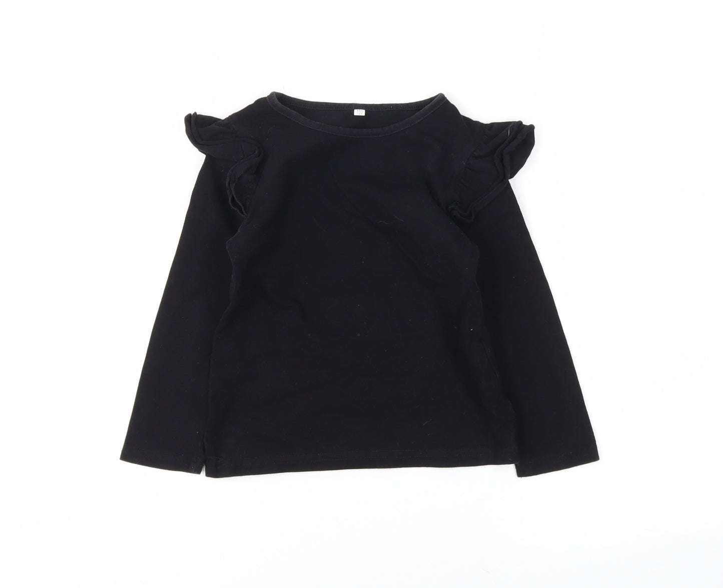 Preworn Girls Black   Basic T-Shirt Size 8-9 Years