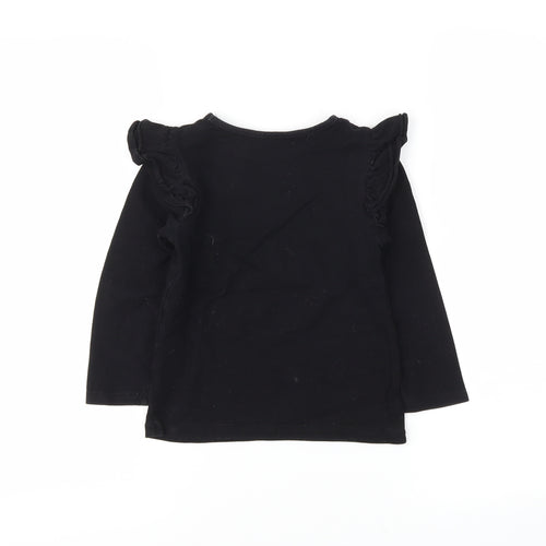 Preworn Girls Black   Basic T-Shirt Size 8-9 Years