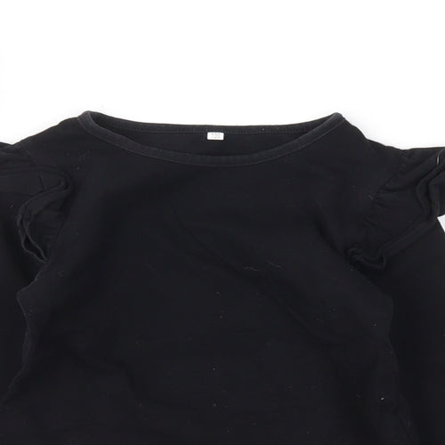 Preworn Girls Black   Basic T-Shirt Size 8-9 Years