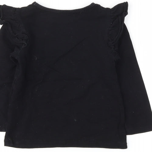 Preworn Girls Black   Basic T-Shirt Size 8-9 Years