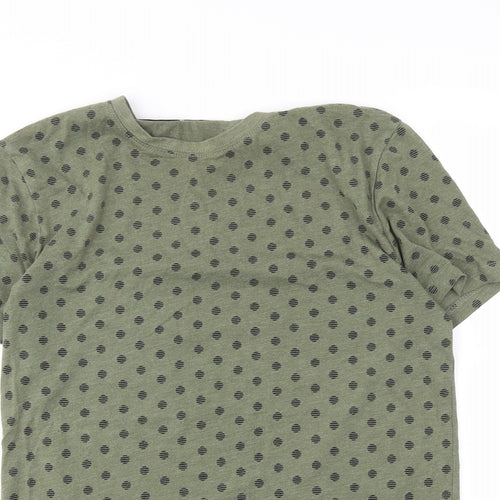 pep&co Mens Green Polka Dot   T-Shirt Size S