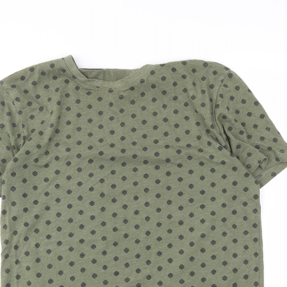pep&co Mens Green Polka Dot   T-Shirt Size S