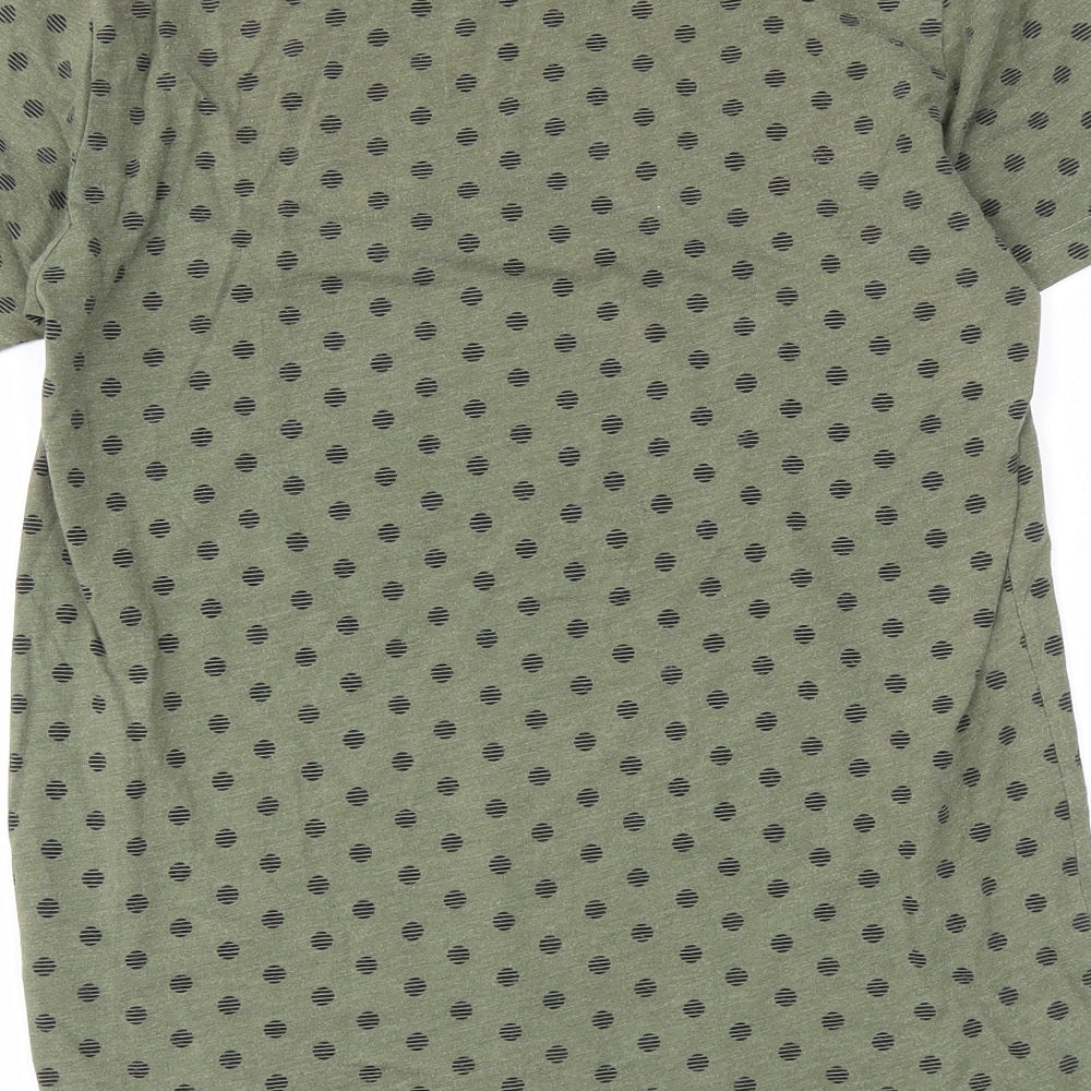 pep&co Mens Green Polka Dot   T-Shirt Size S