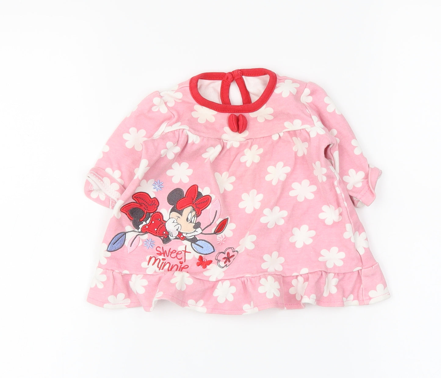 George Girls Pink Floral  Basic T-Shirt Size Newborn