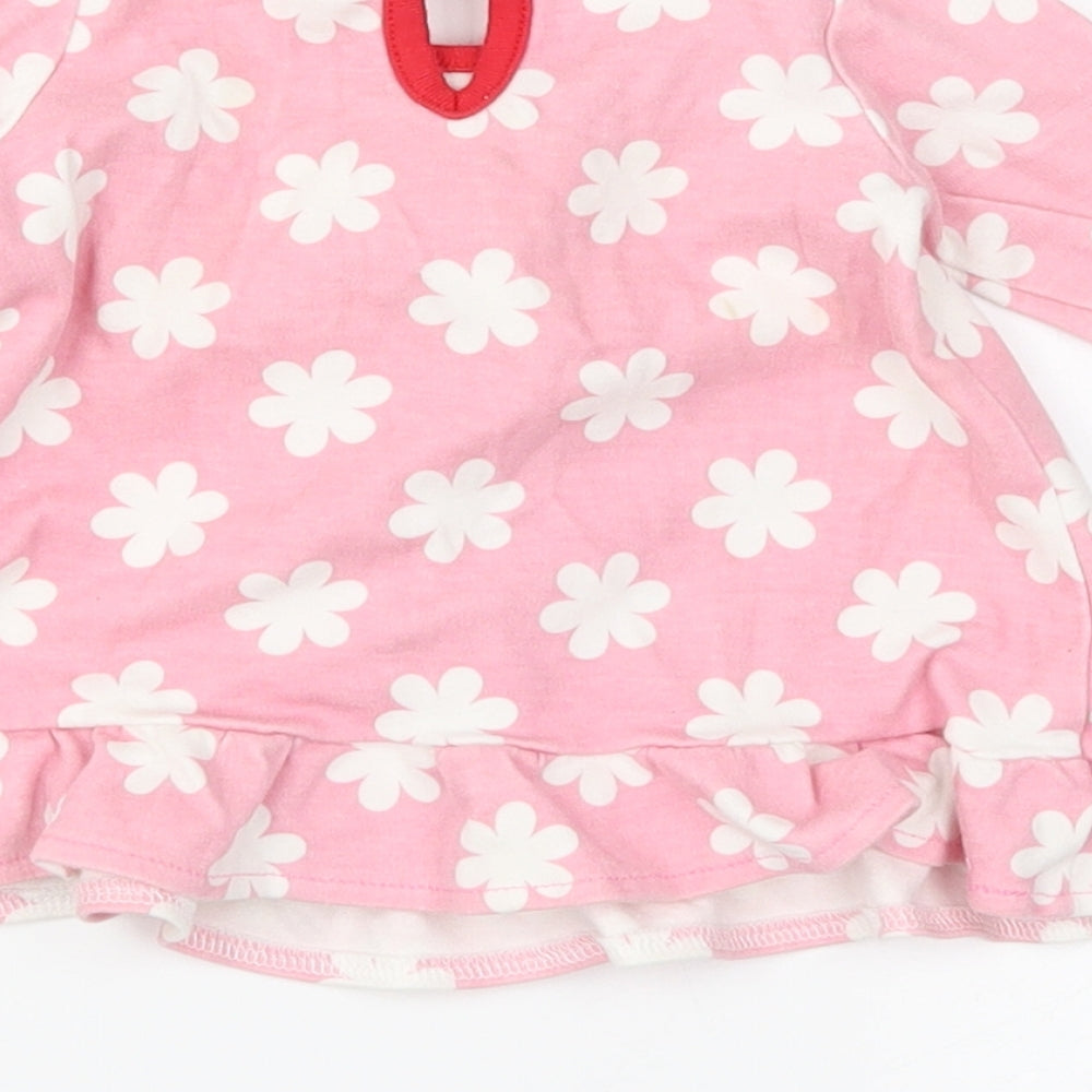 George Girls Pink Floral  Basic T-Shirt Size Newborn