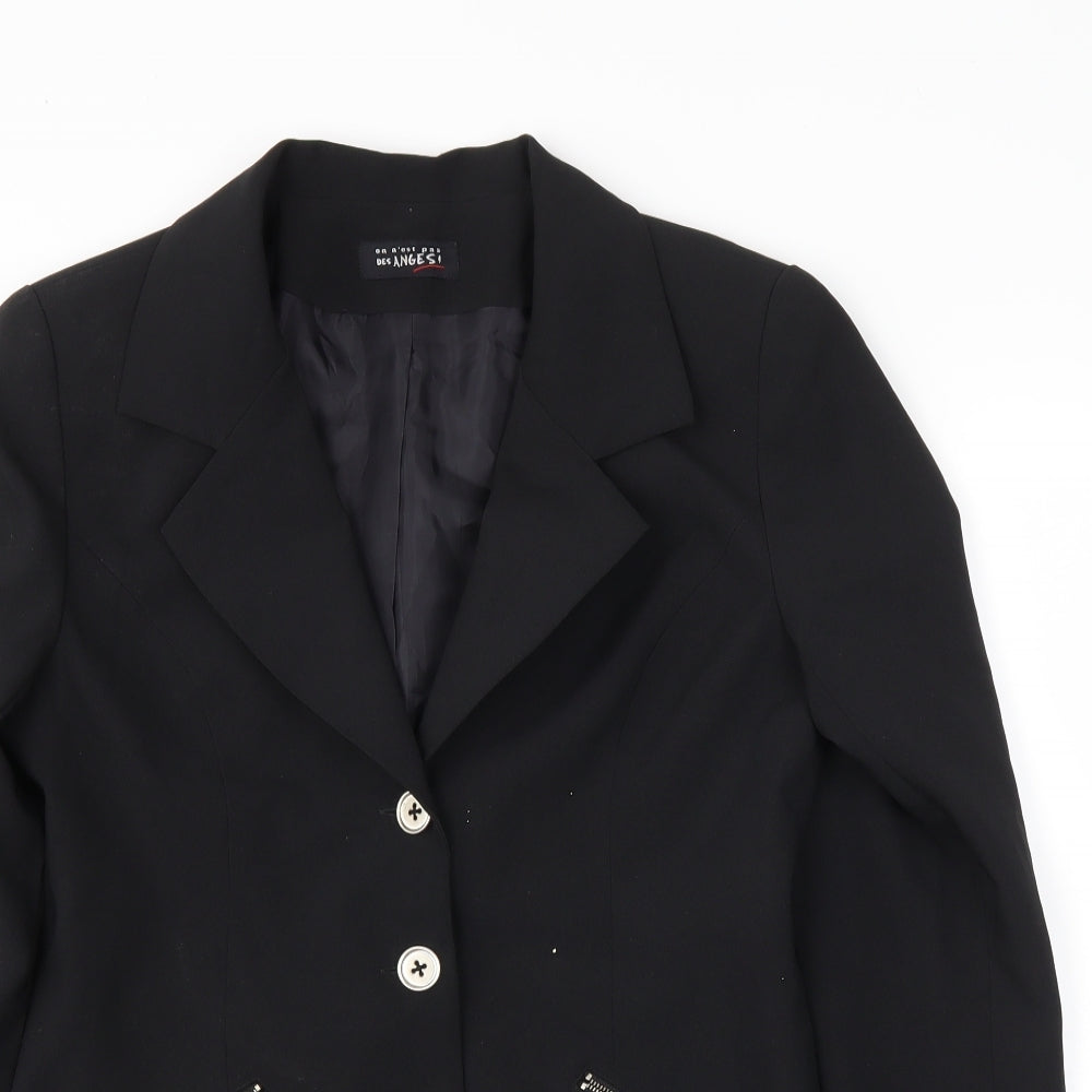 des anges Womens Black   Jacket Blazer Size 10
