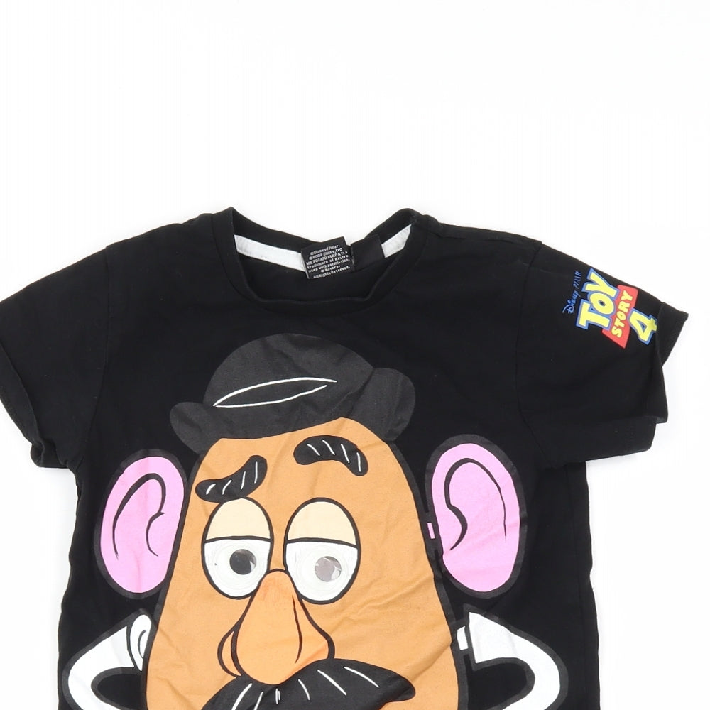 Disney Toy Story Girls Black   Basic T-Shirt Size 4-5 Years