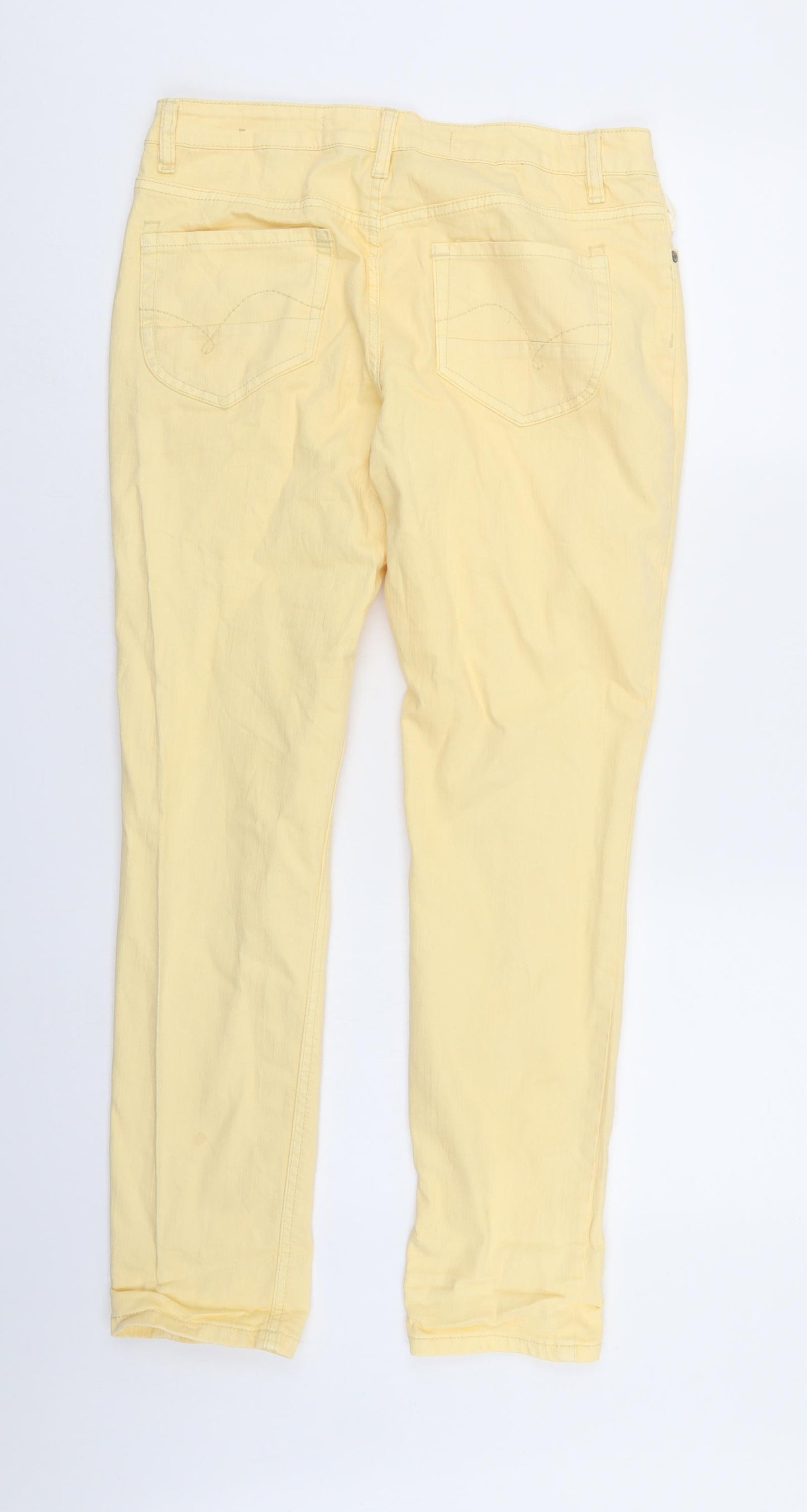 NEXT Womens Yellow  Denim Straight Jeans Size 12 L28 in