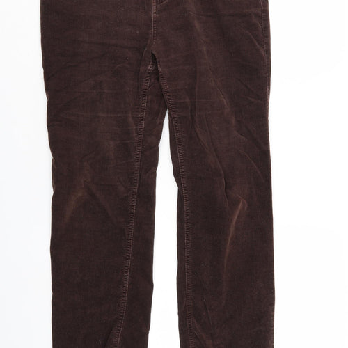 M&S Womens Brown  Corduroy Trousers  Size 14 L28 in