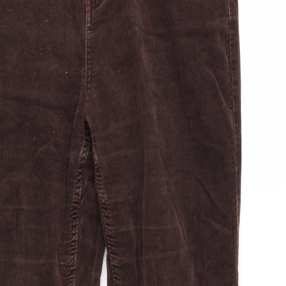 M&S Womens Brown  Corduroy Trousers  Size 14 L28 in