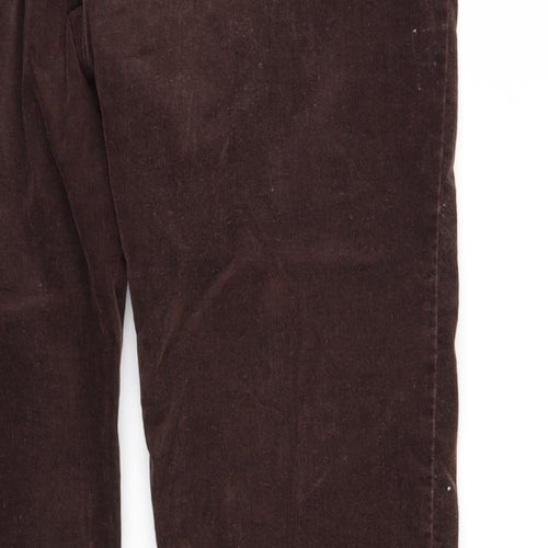 M&S Womens Brown  Corduroy Trousers  Size 14 L28 in