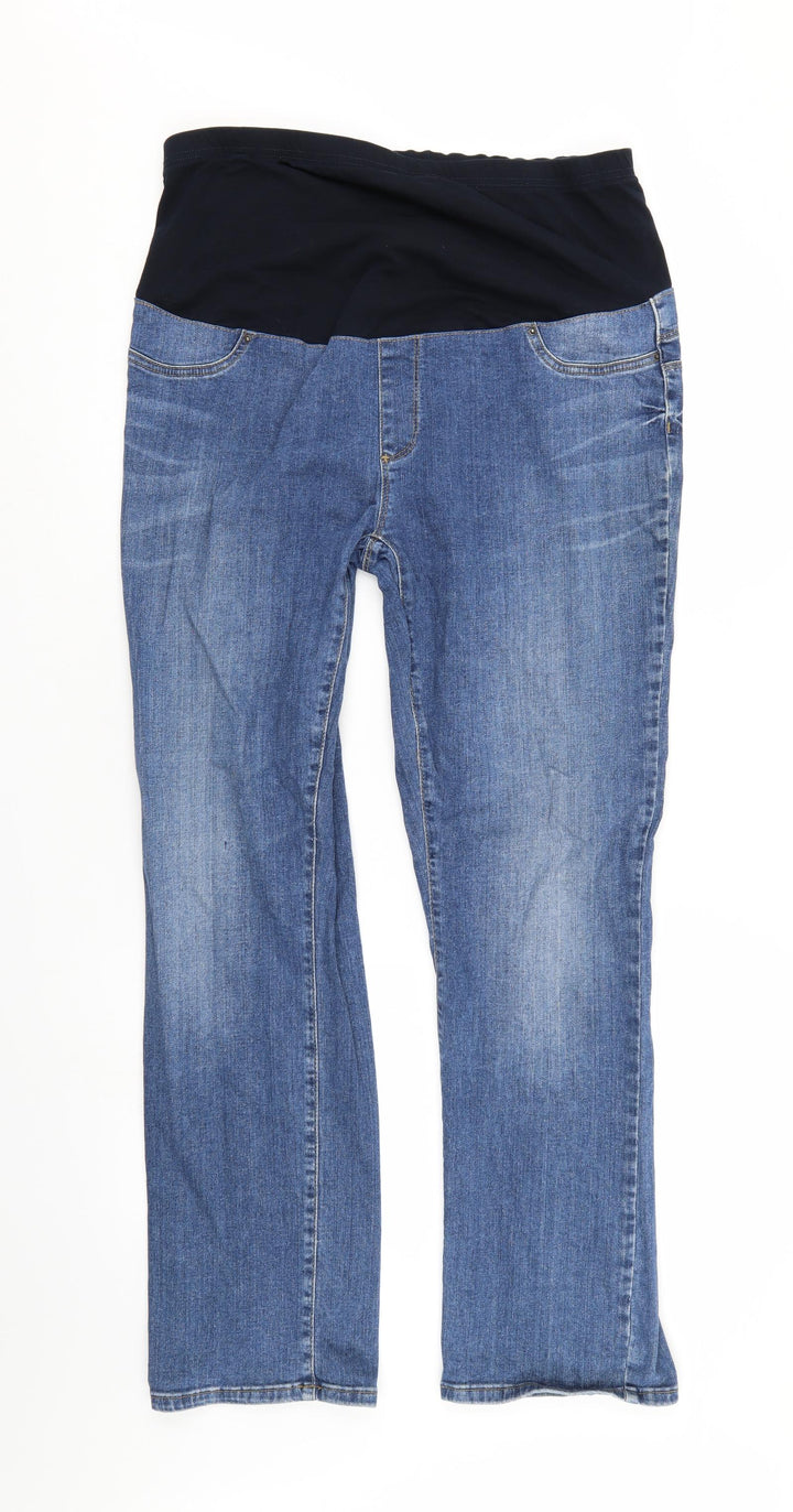mamas & papas Womens Blue  Denim Straight Jeans Size 4 L29 in - Maternity