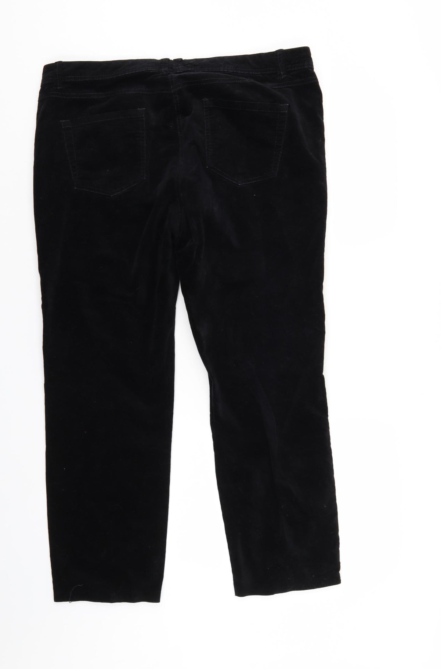 M&Co Womens Black  Corduroy Straight Jeans Size 16 L26 in