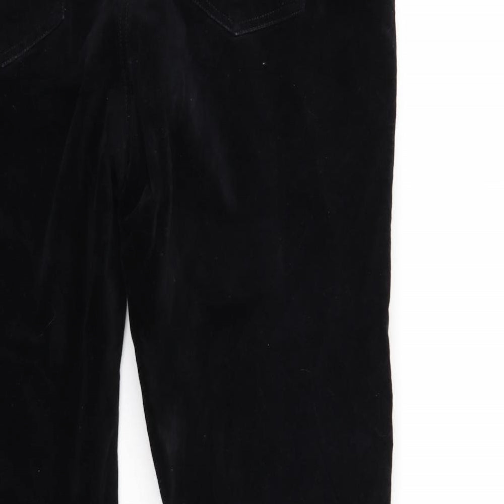 M&Co Womens Black  Corduroy Straight Jeans Size 16 L26 in