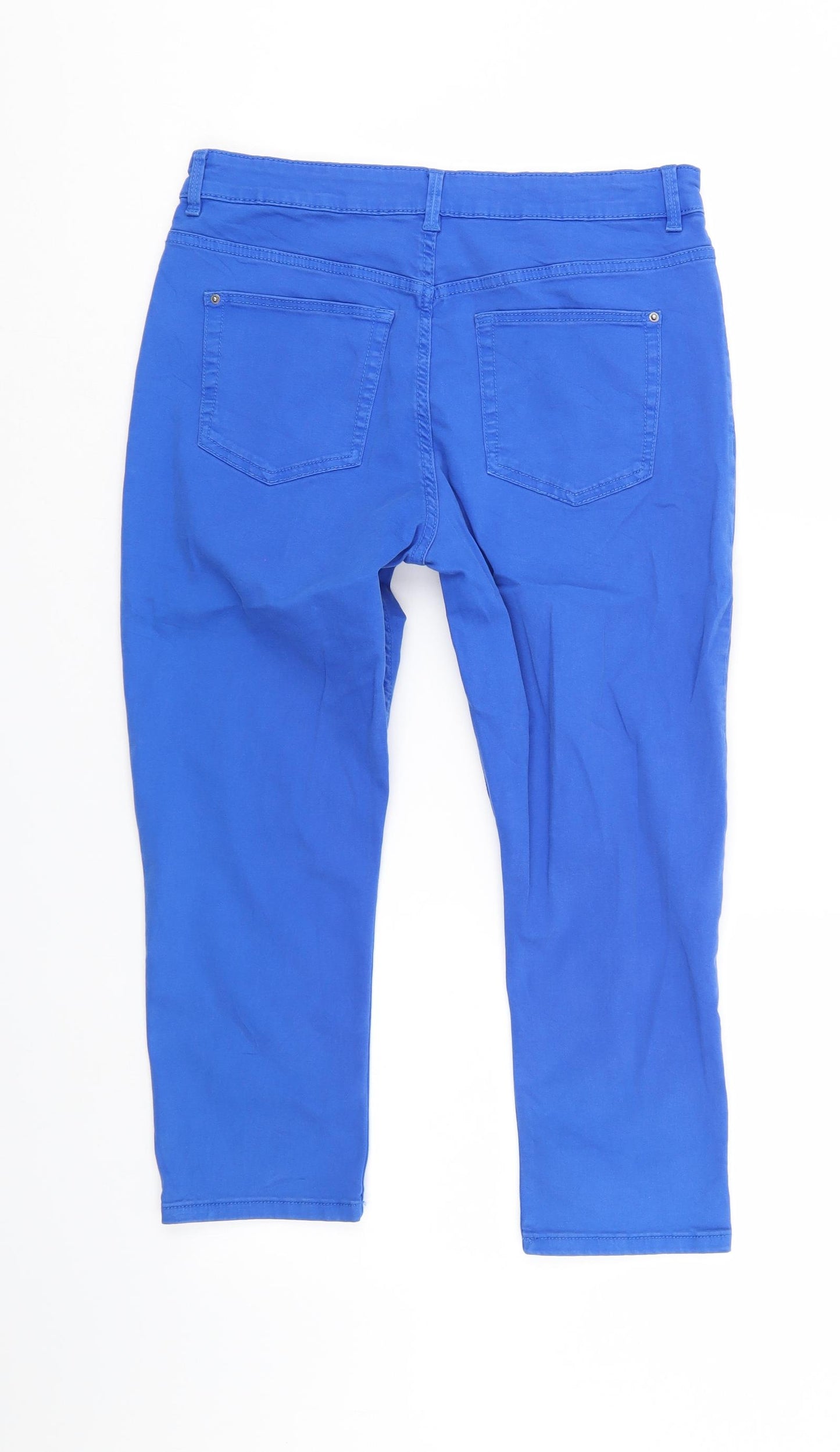 m&s Womens Blue  Denim Skinny Jeans Size 12 L21 in - SHORT LEG