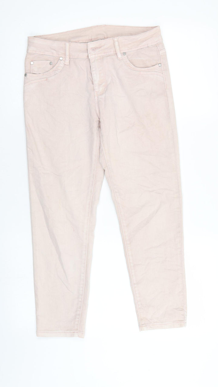 Preworn Womens Pink  Denim Straight Jeans Size 28 in L24 in - Faded Pink colour