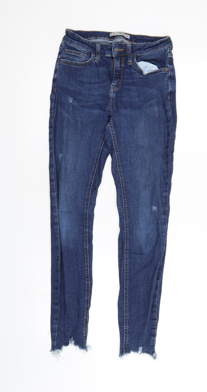 Denim & Co. Womens Blue Denim Tapered Jeans Size 6 L28 in