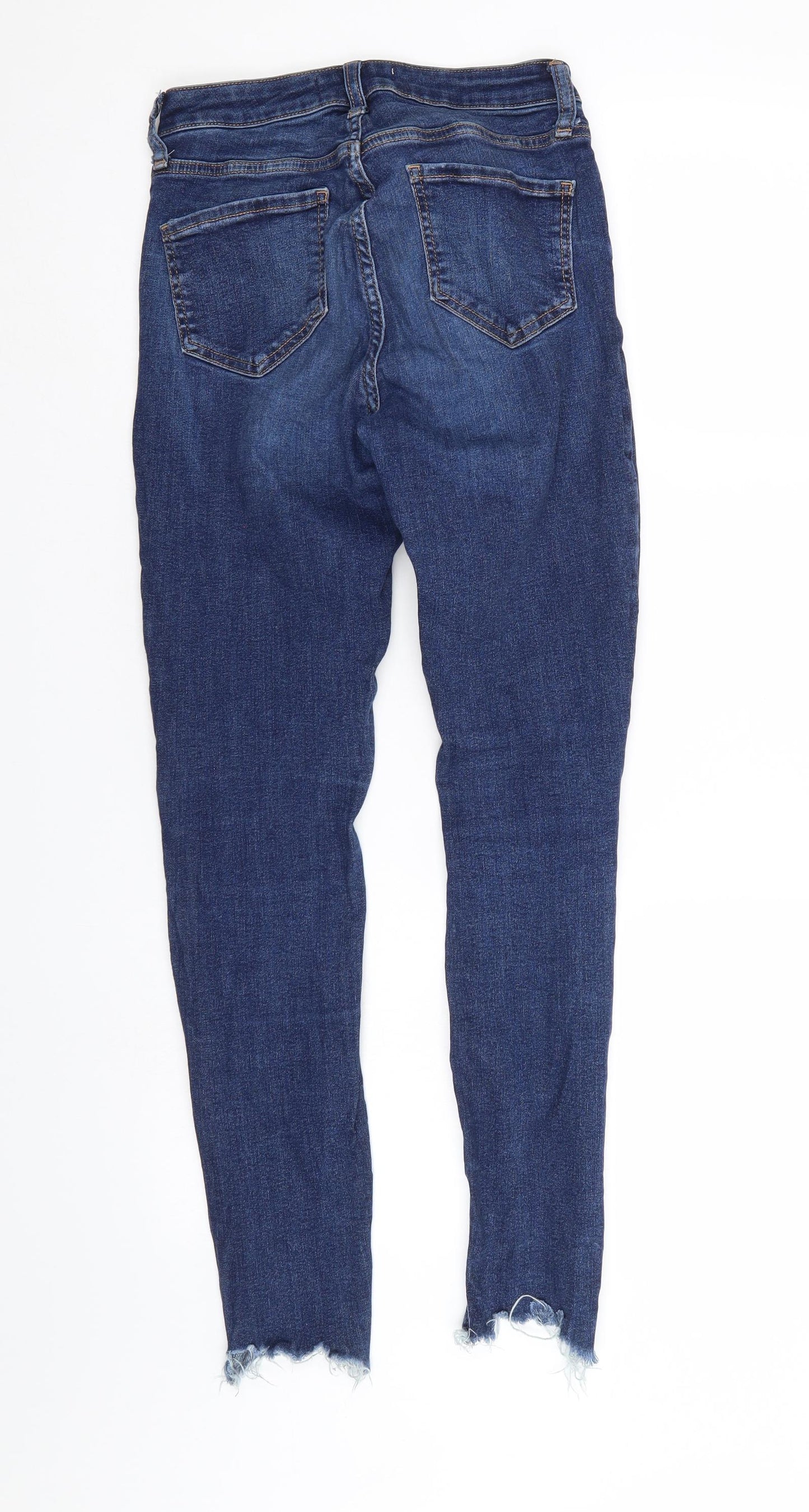 Denim & Co. Womens Blue  Denim Tapered Jeans Size 6 L28 in
