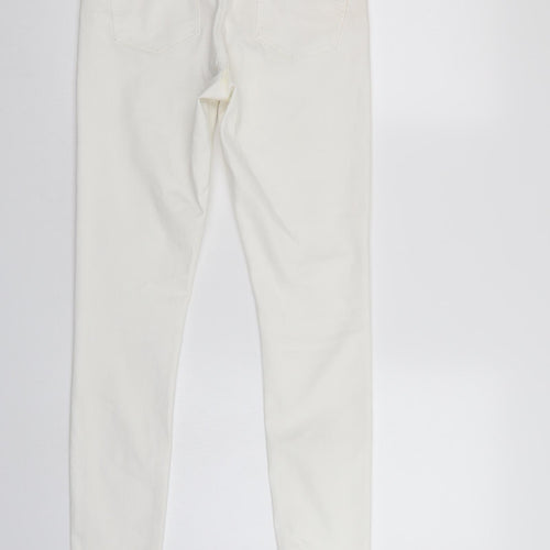 Denim & Co. Womens White  Denim Tapered Jeans Size 12 L29 in - Elastic Waist