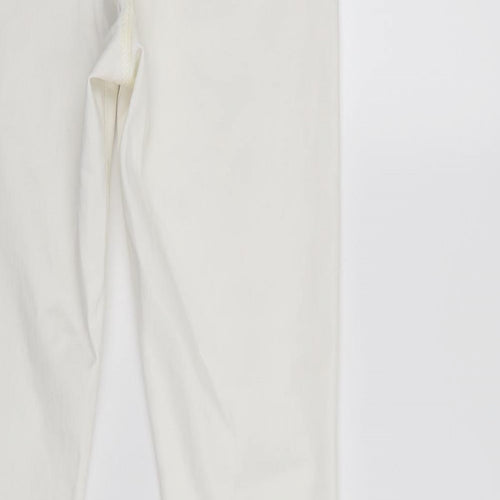 Denim & Co. Womens White  Denim Tapered Jeans Size 12 L29 in - Elastic Waist