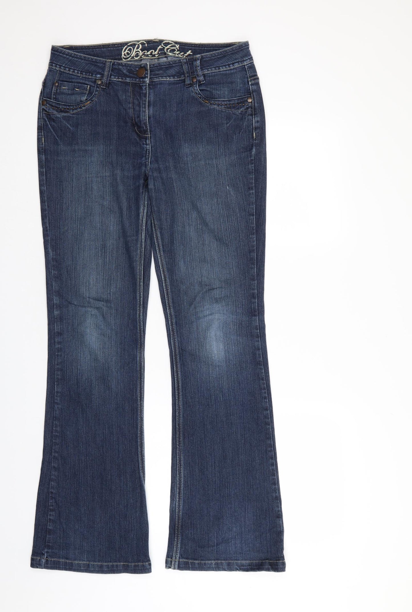 George Womens Blue  Denim Bootcut Jeans Size 12 L30 in