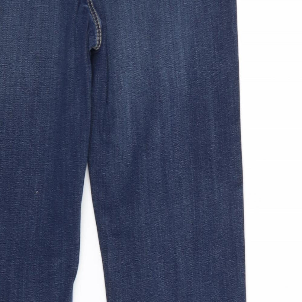 M&S Womens Blue  Denim Straight Jeans Size 12 L30 in