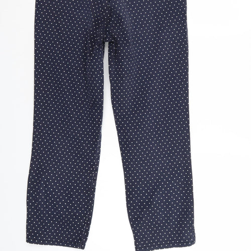 Monsoon Womens Blue Polka Dot Denim Straight Jeans Size 10 L25 in