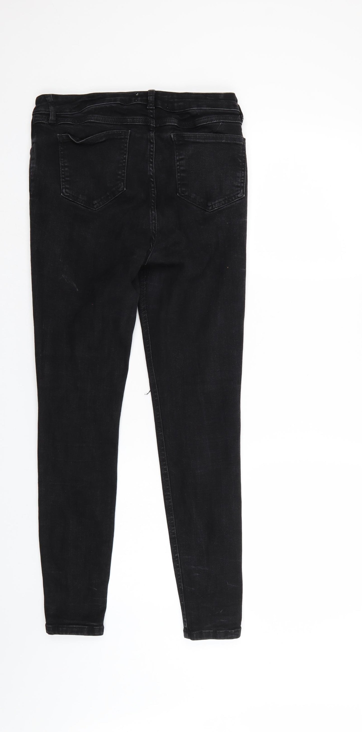Denim & Co. Womens Black  Denim Tapered Jeans Size 14 L28 in