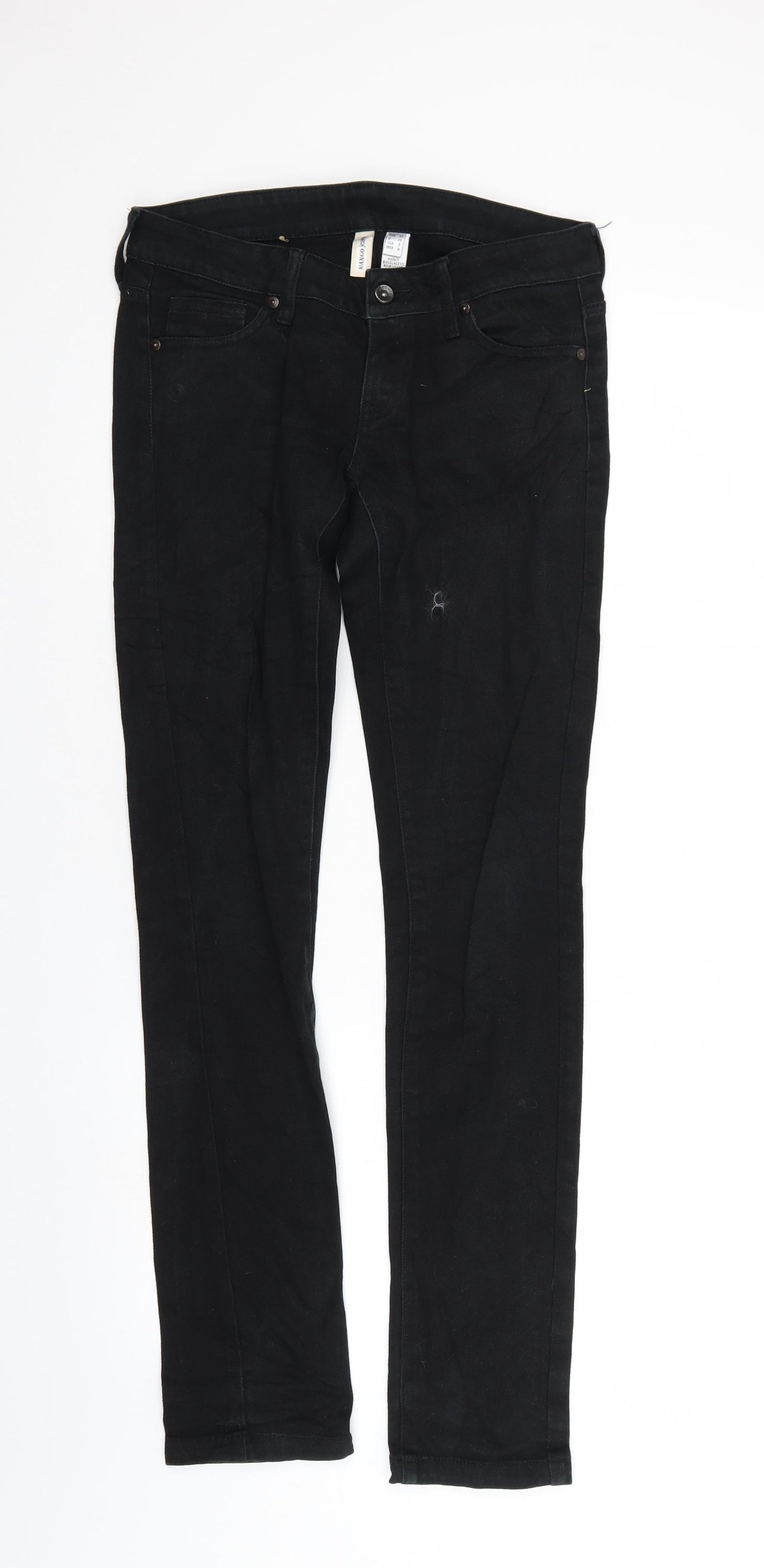 Mango Womens Black  Denim Straight Jeans Size 10 L31 in