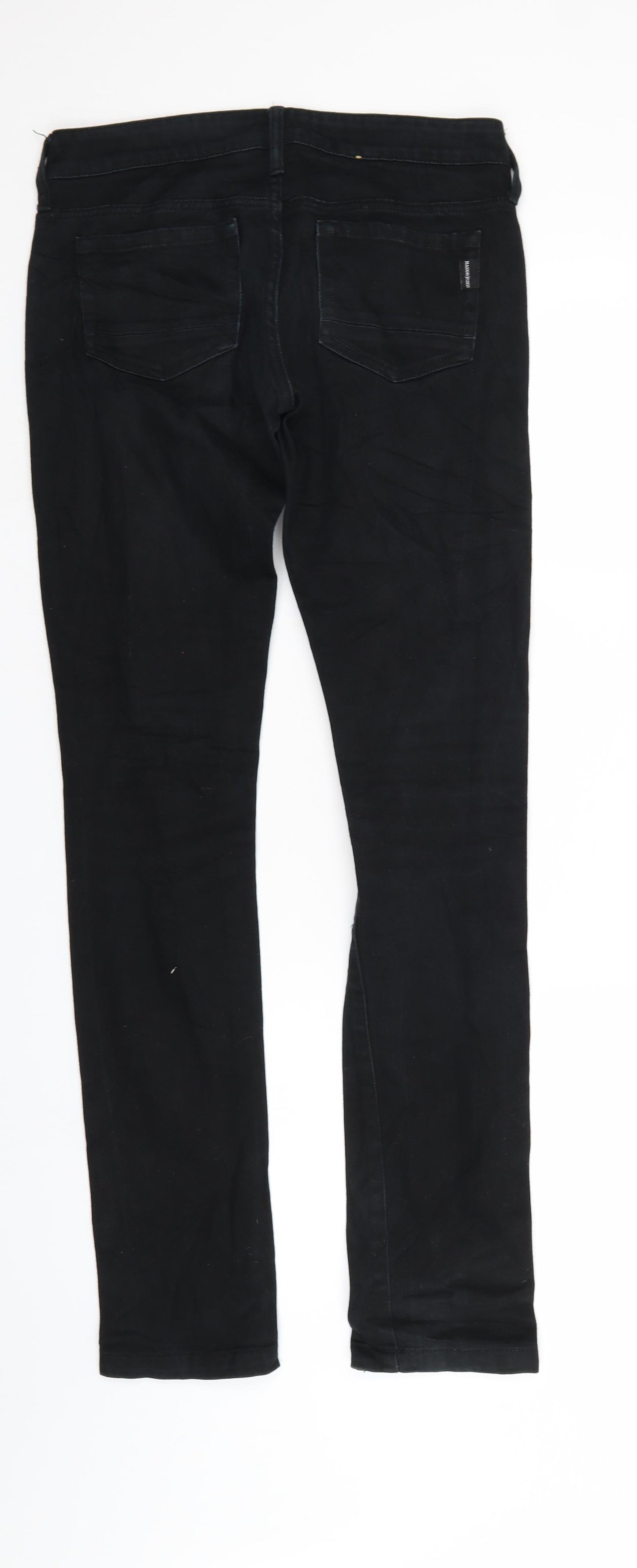 Mango Womens Black  Denim Straight Jeans Size 10 L31 in